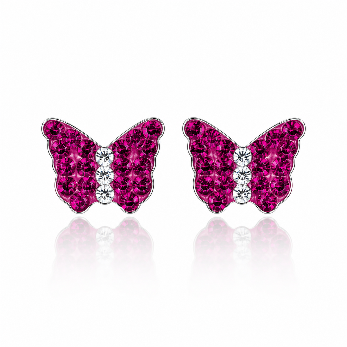 Radiant Butterfly Stud Earrings in 925 sterling silver – additional view