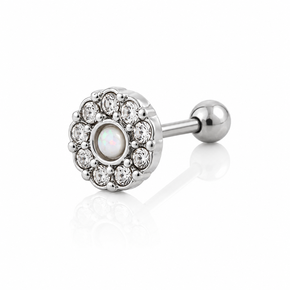 Radiant Halo Opal Cartilage Stud