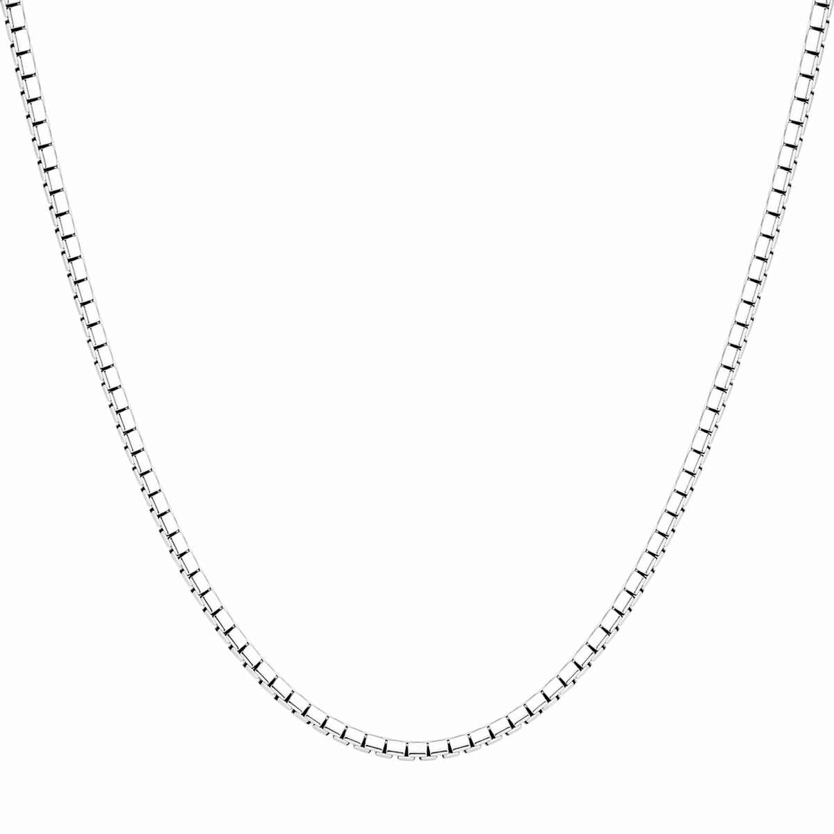 Oxidised Round Box Chain in 925 sterling silver – side view