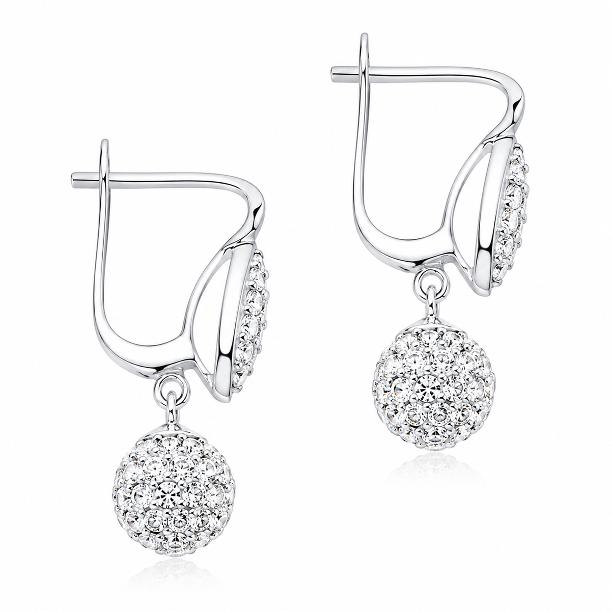 Celestial Drop Orb Earrings in 925 sterling silver – side view