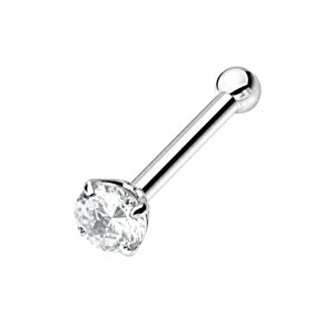 Round Crystal Nose Pin Stud in 925 sterling silver – additional view
