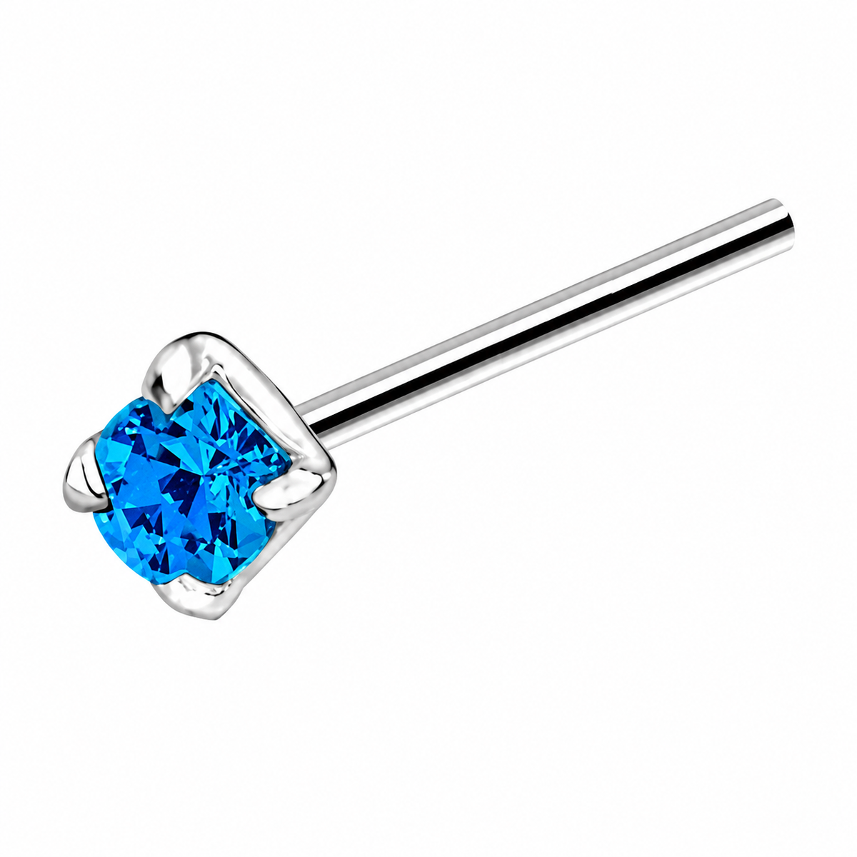 Classic Solitaire Nose Pin Stud in 925 sterling silver – additional view