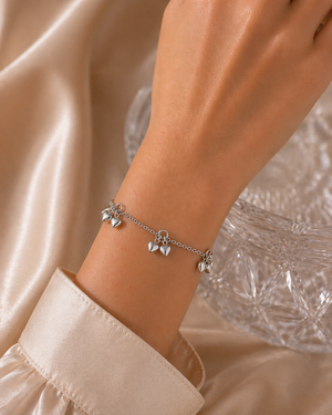 Triple Double Heart Bracelet in 925 sterling silver – side view
