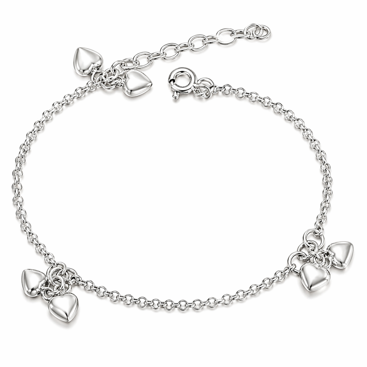 Triple Double Heart Bracelet in 925 sterling silver – main view