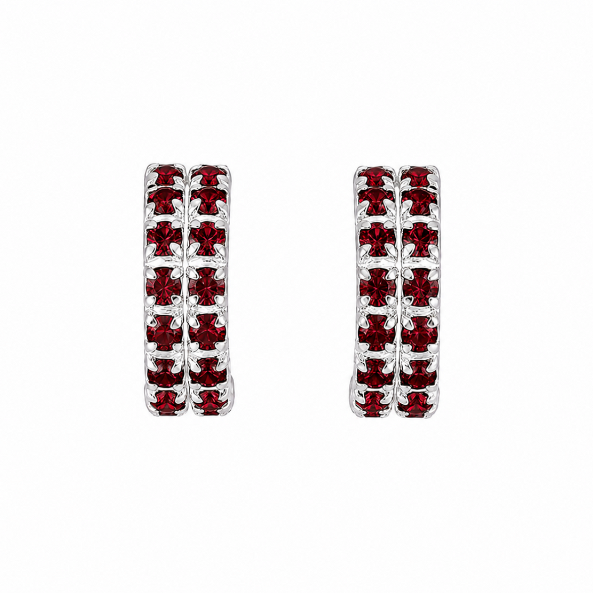 Radiance Sterling Silver Pavé Huggie Earrings in 925 sterling silver – main view