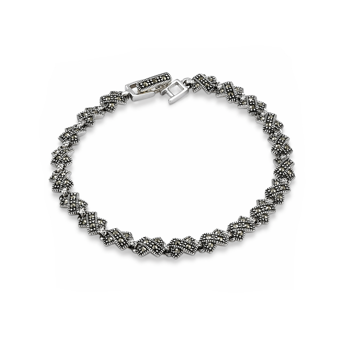 Marcasite X Link Bracelet in 925 sterling silver – main view