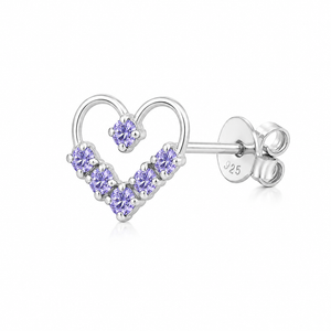 Celestial Heart Open Stud Earrings in 925 sterling silver – additional view