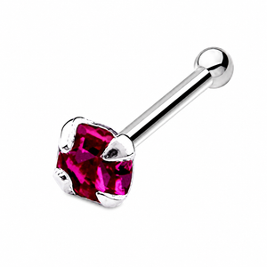 Square Crystal Nose Bone Stud in 925 sterling silver – additional view