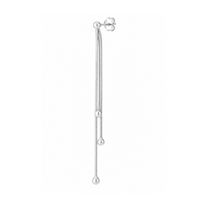 Triple Chain Ball Threader Earrings in 925 sterling silver – side view