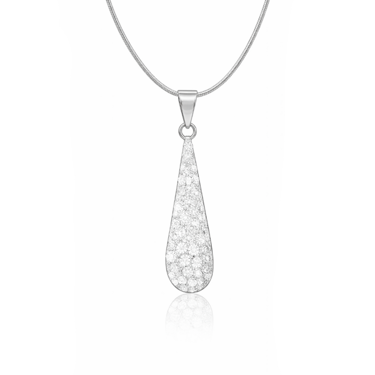 Teardrop Pendant in 925 sterling silver – side view