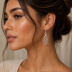 Twisted Infinity Spiral Earrings in 925 sterling silver – side view