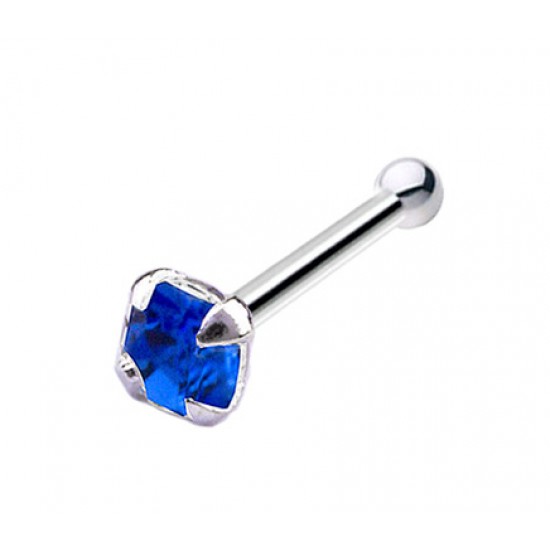 Silver Nose Bone With 1.5 mm Gem