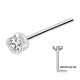 Silver Nose Stud With Square 2 mm Gem