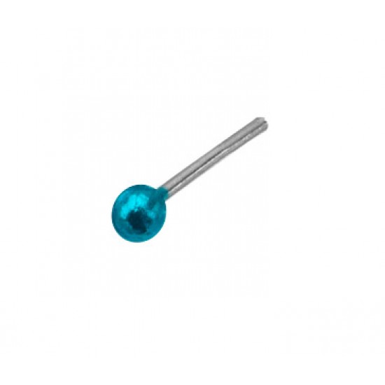 Silver nose stud with Colored Ball
