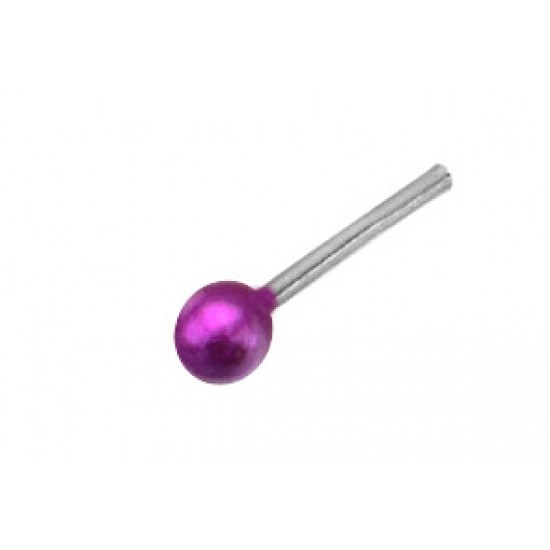 Silver nose stud with Colored Ball