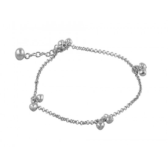  Double Heart Charms Anklet With a Bell