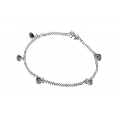 Chain with 5 Light Purple Tear Drop Crystals Anklets