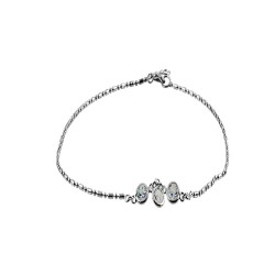 Anklet with 3 Round Clear Crystal