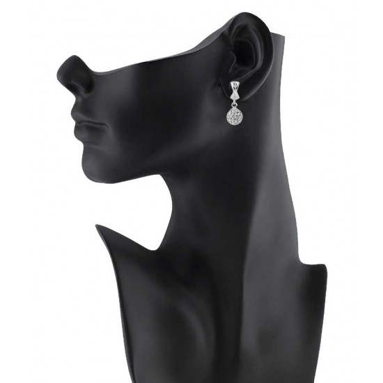 Infinity  Top With Dangling Czech Crystal Ball Hinged Snap back Earring
