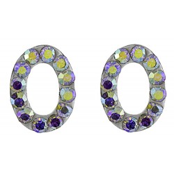 Oval Earring Cutout With  Crystal 