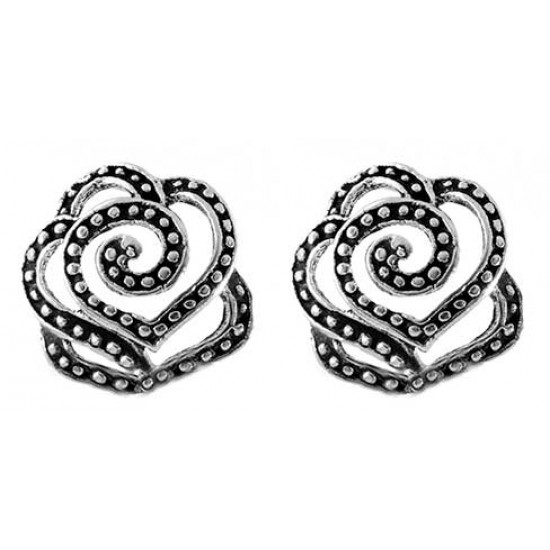 Swirl Rose Stud Earrings