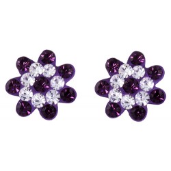 Flower With Two Tone Stud Earring