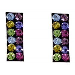 Multi Color Crystal Rectangle Stud Earring