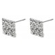 Clear Micro Pave Square Stud Earrings