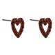 Cut Out Crystal Heart Stud Earring