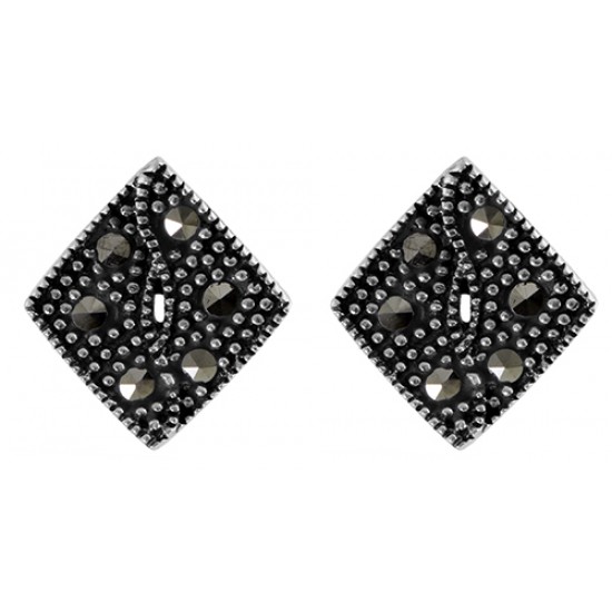 Marcasite Two Triangle Stud Earrings