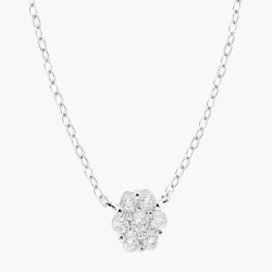7 Clear Crystal Flower  Necklace