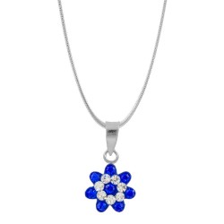 Two Tone Crystal Small Flower Pendant