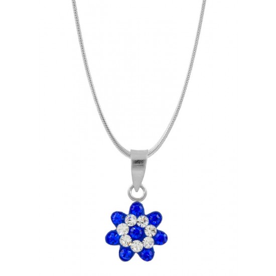 Two Tone Crystal Small Flower Pendant