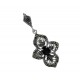 Marcasite Black Sapphire Flower Pendant
