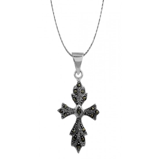 Marcasite Gothic Cross Pendant