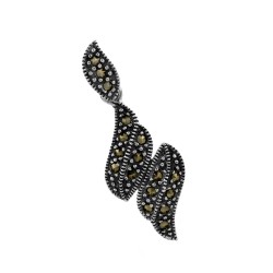 Marcasite Solid Double Leafs Pendant