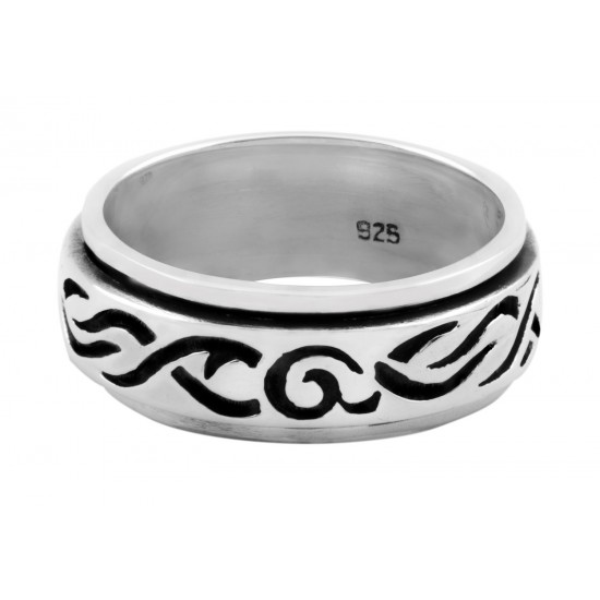  Tribal Design Spinners  Men's Ring