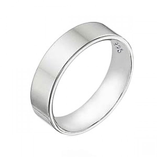 Flat Plain Wedding Band Ring 5 mm