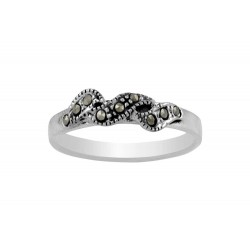 Marcasite Wave Band Women's Ring