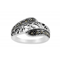 Swirl Design Marcasite Women's Ring