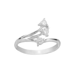 3 Cubic Zirconia with a 3 claw setting Ring