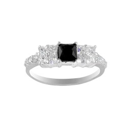 Black Square Crystal Ring