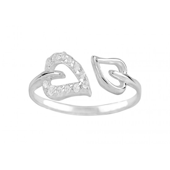 Double Hearts Adjustable Ring