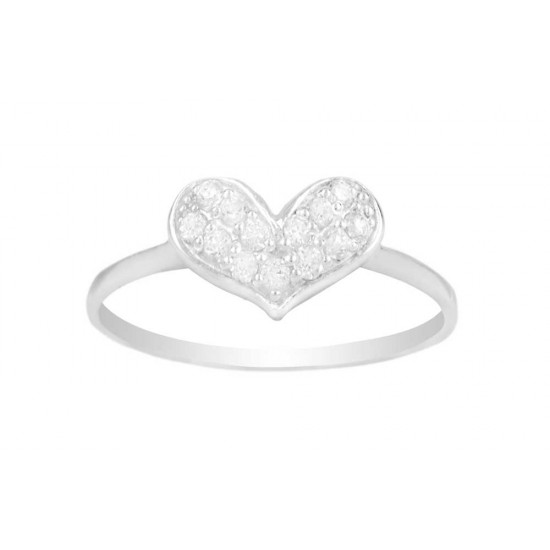 Micro Pave Heart Shape Ring