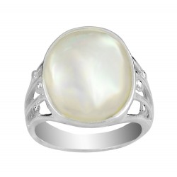 Oval Mother Of Pearl  Filigree Ring