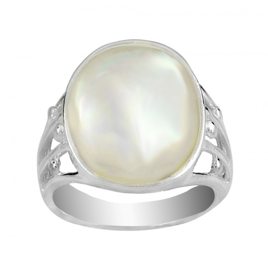 Oval Mother Of Pearl  Filigree Ring