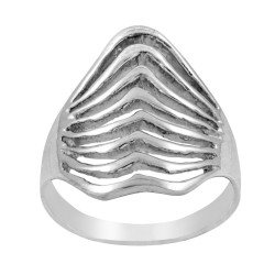 Sterling Silver 20 mm Multi Wave Cut Out Ring