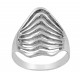 Sterling Silver 20 mm Multi Wave Cut Out Ring