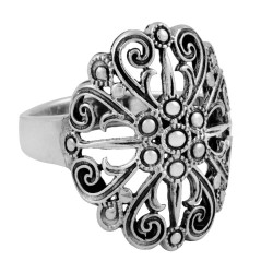 Filigree Ring With Center Flower
