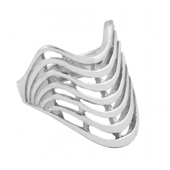 Sterling Silver Large Wave Ring